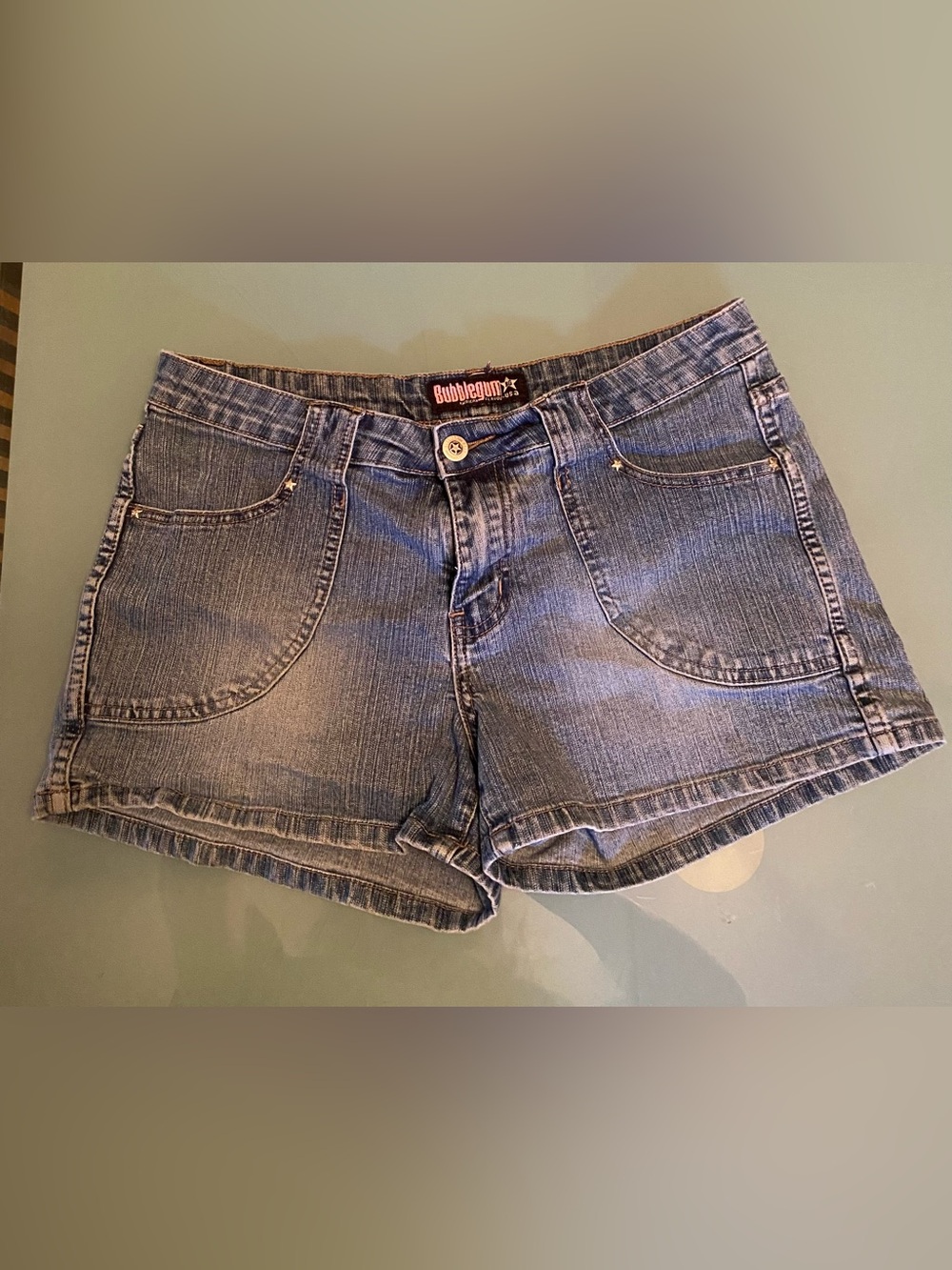 Bubblegum Faded Blue Denim Cuffed Women's Shorts